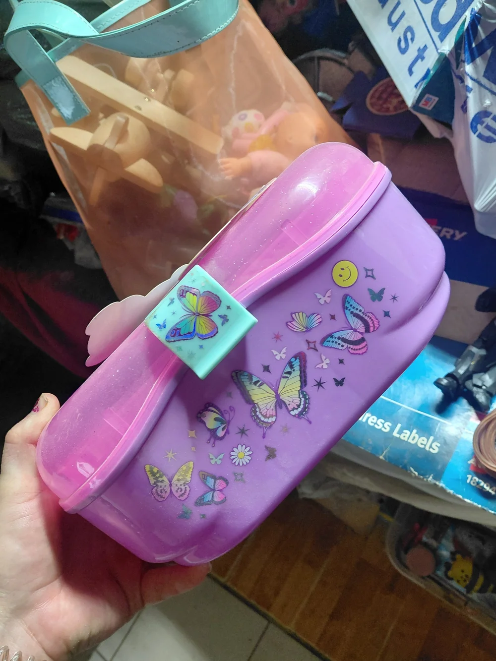 Kids Makeup Case Toy - Pink Glitter Carrying Case